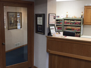 Dental office reception area